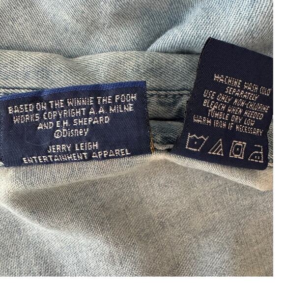 Vintage Disney Winnie the Pooh Embroidered Denim Shirt Button Down 14W/16W - Picture 8 of 8